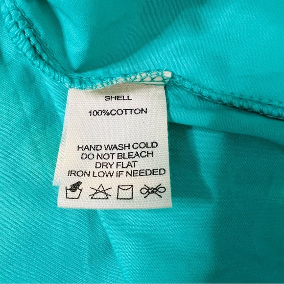 NWT! Peach Love SEQUINS MARTINI PATCH TURQUOISE COTTON MINI DRESS. Size Medium. - Picture 13 of 16